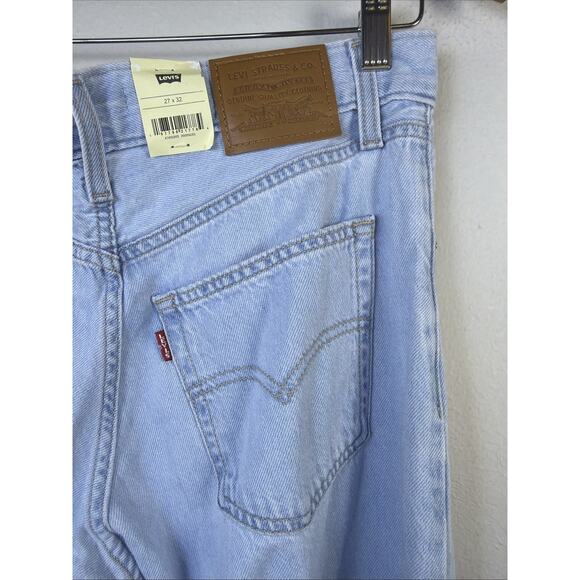 LEVI'S PREMIUM Light Mid Rise BAGGY DAD WIDE LEG Pleated Jeans Size 27 * 32 NWT - Picture 5 of 14